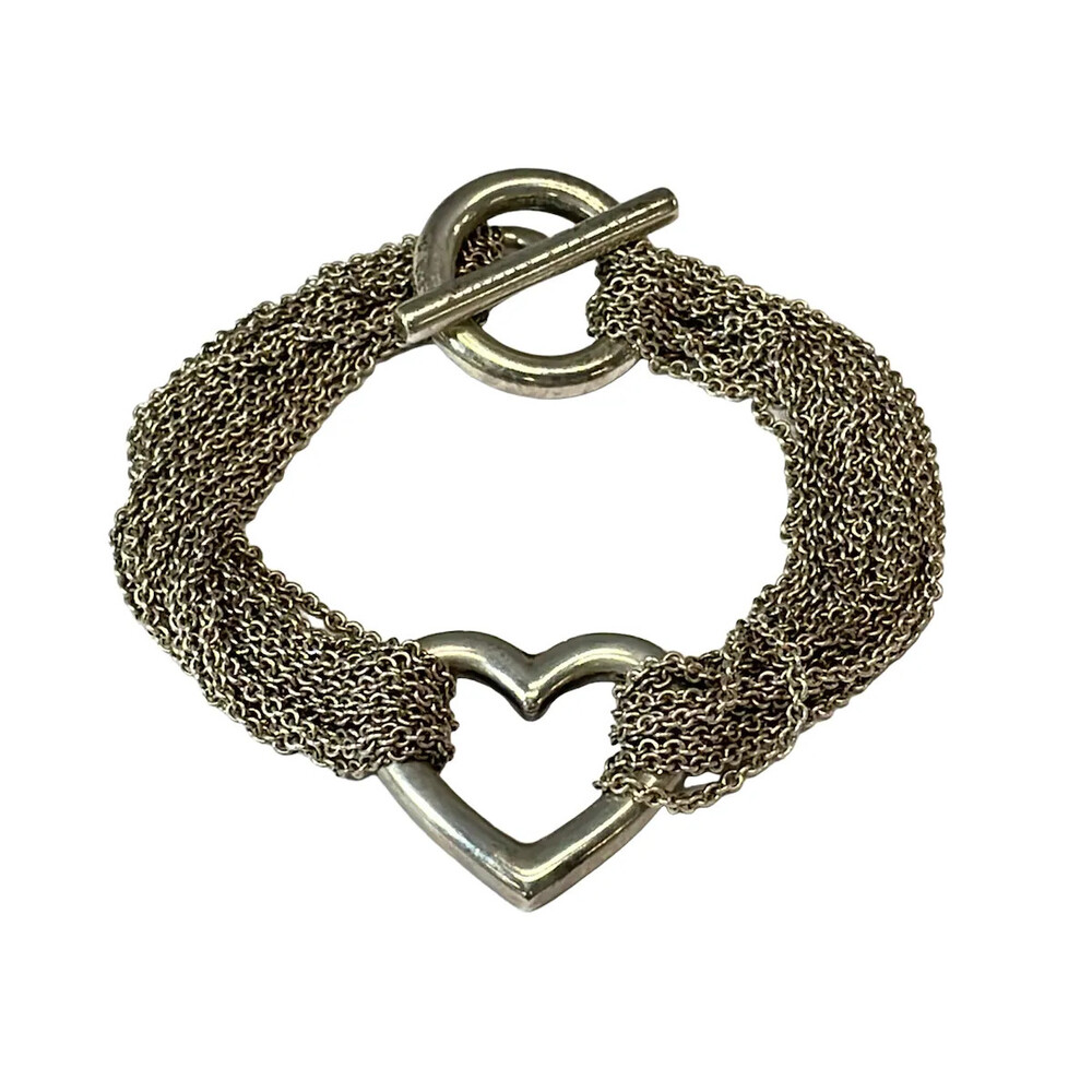Tiffany&Co. Open Heart Silver Bracelet #373953T79B